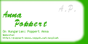 anna poppert business card